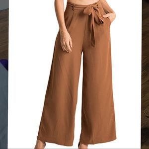 Wide Leg Trousers with Tie Belt NWOT